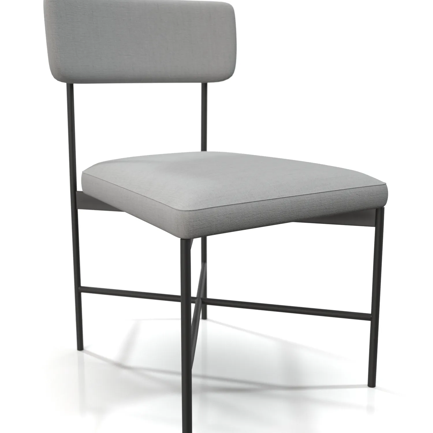 Maison Upholstered Dining Side Chair PBR 3D Model_05